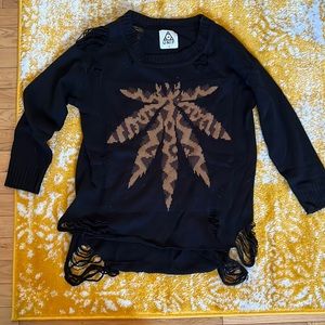 Last chance sale!  UNIF cheetah weed leaf sweater